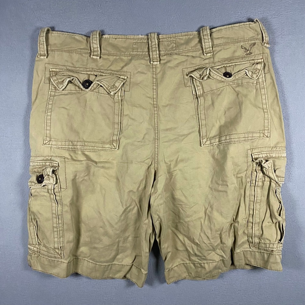 American Eagle Outfitters Classic Cargo Shorts Mens 38 Khaki Tan Cotton - Picture 2 of 7